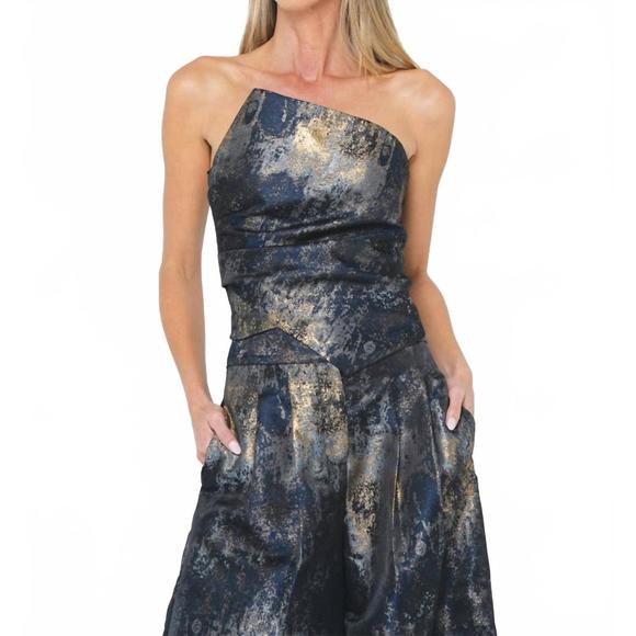 NEW JBQ arlo asymmetrical top in brushed metallic - Picture 1 of 3